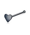 Solid Heart Silver Bone Nose Stud NSKD-601